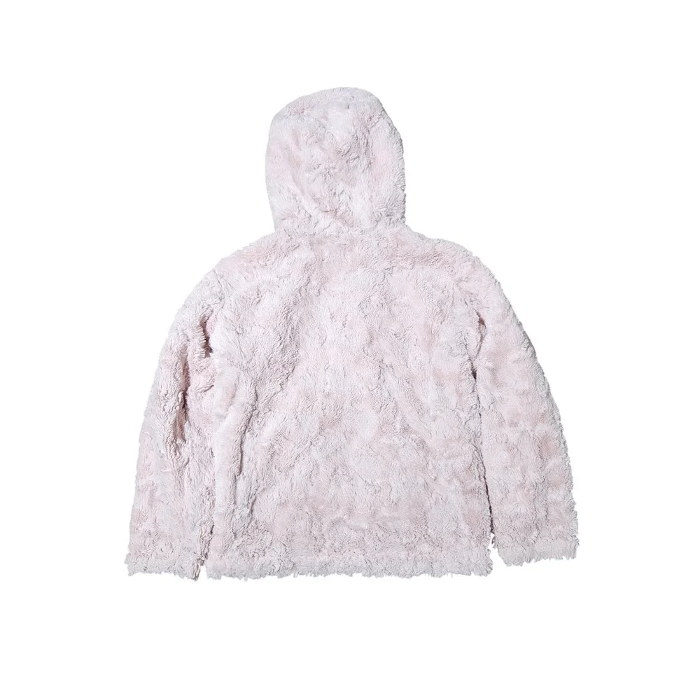 The North Face Girls Sz 6 Reversible Pink Warm Fuzzy Sherpa Lined Hooded Jacket - Picture 8 of 11